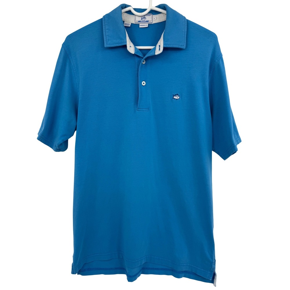 Southern Tide Sport Mens Blue Pima Cotton Original Fit Polo Shirt Size M